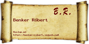 Benker Róbert névjegykártya